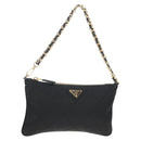 PRADA Test Input Accessory Pouch Nylon Black Gold Auth yk19602V-1