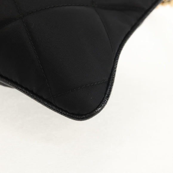 PRADA Test Input Accessory Pouch Nylon Black Gold Auth yk19602V