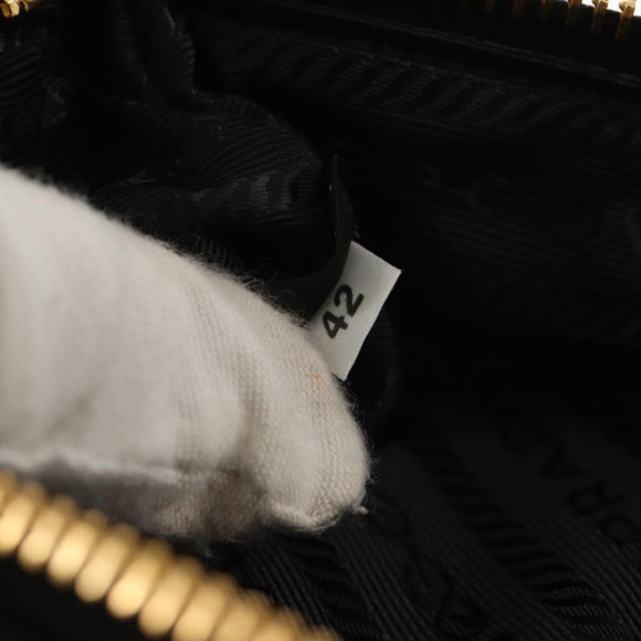 PRADA Test Input Accessory Pouch Nylon Black Gold Auth yk19602V