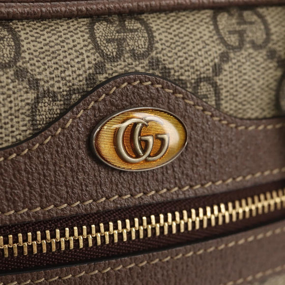 GUCCI Ophidia GG Supreme Web Sherry Line Bag PVC Beige 517350 Auth yk19604M