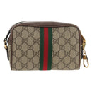 GUCCI Ophidia GG Supreme Web Sherry Line Bag PVC Beige 517350 Auth yk19604M-3