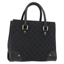 GUCCI GG Canvas Hand Bag Black 123439 Auth yk19605-1