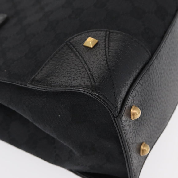 GUCCI GG Canvas Hand Bag Black 123439 Auth yk19605