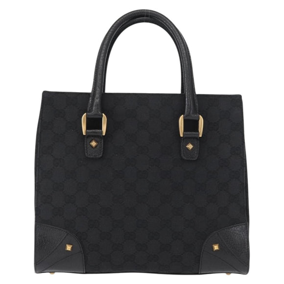GUCCI GG Canvas Hand Bag Black 123439 Auth yk19605