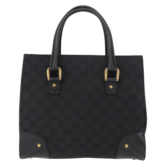 GUCCI GG Canvas Hand Bag Black 123439 Auth yk19605