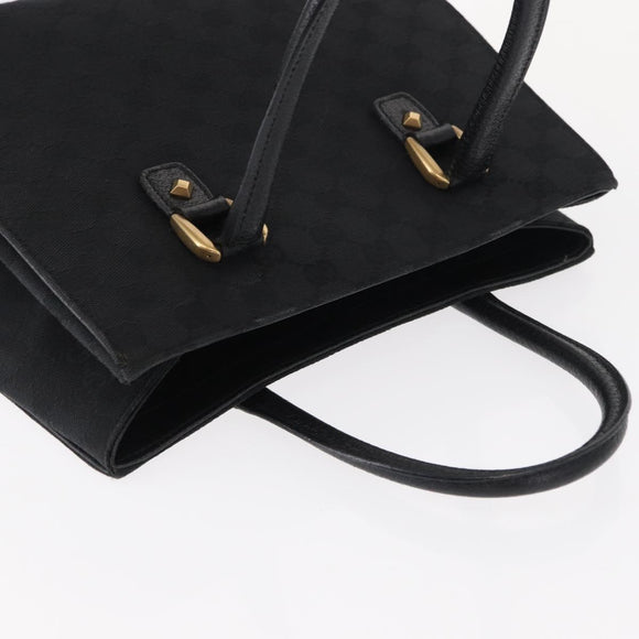 GUCCI GG Canvas Hand Bag Black 123439 Auth yk19605