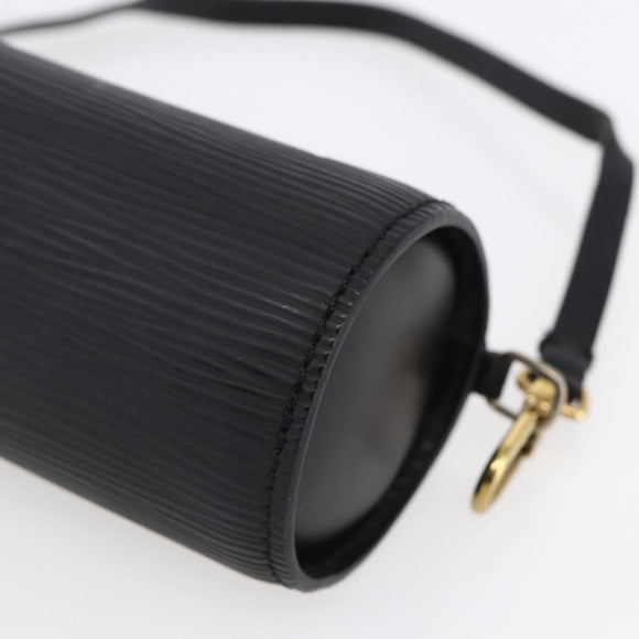LOUIS VUITTON Epi Soufflot Pouch Black LV Auth yk19611