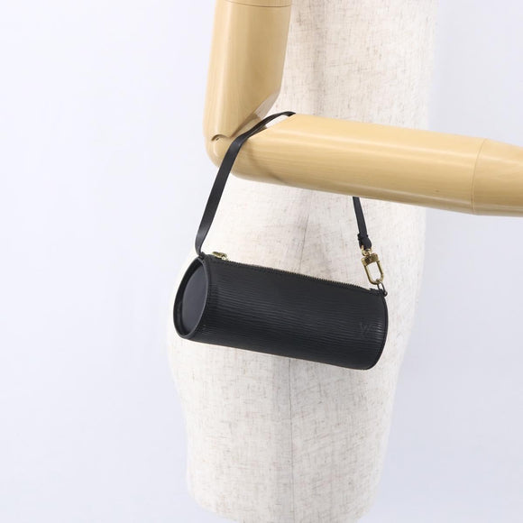 LOUIS VUITTON Epi Soufflot Pouch Black LV Auth yk19611
