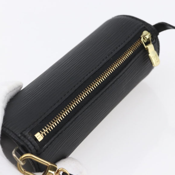LOUIS VUITTON Epi Soufflot Pouch Black LV Auth yk19611