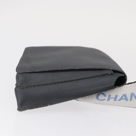 CHANEL Sports Line Waist bag Nylon Gray Silver CC Auth yk19613