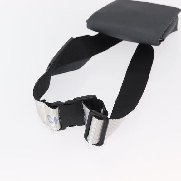 CHANEL Sports Line Waist bag Nylon Gray Silver CC Auth yk19613