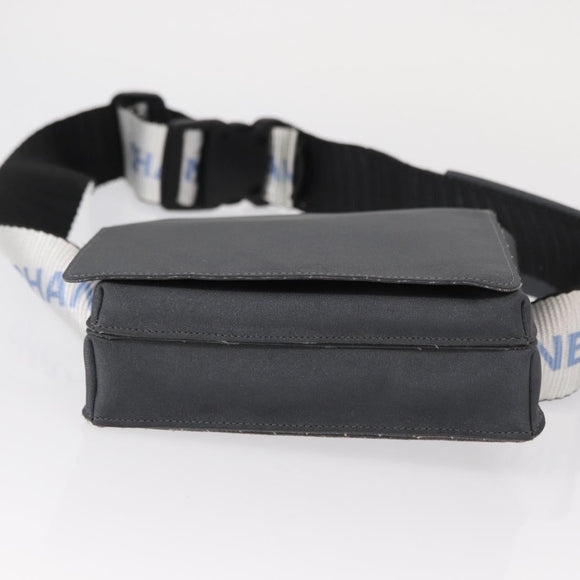CHANEL Sports Line Waist bag Nylon Gray Silver CC Auth yk19613