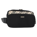 BURBERRY Nova Check Black label Waist bag Nylon Black Silver Auth yk19615-1