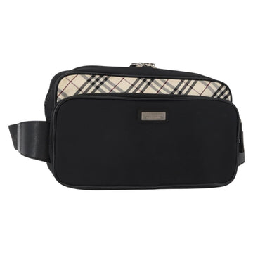 BURBERRY Nova Check Black label Waist bag Nylon Black Silver Auth yk19615