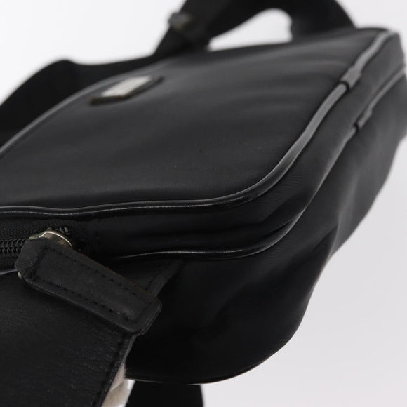 BURBERRY Nova Check Black label Waist bag Nylon Black Silver Auth yk19615
