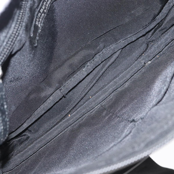 BURBERRY Nova Check Black label Waist bag Nylon Black Silver Auth yk19615