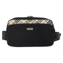 BURBERRY Nova Check Black label Waist bag Nylon Black Silver Auth yk19615-13