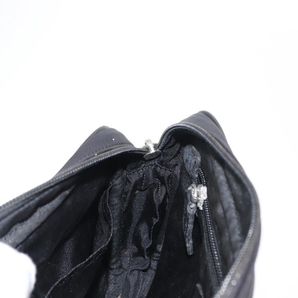 BURBERRY Nova Check Black label Waist bag Nylon Black Silver Auth yk19615