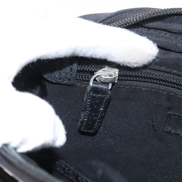 BURBERRY Nova Check Black label Waist bag Nylon Black Silver Auth yk19615