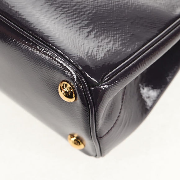 PRADA Galleria Hand Bag Safiano leather 2way Purple Gold BN2316 Auth yk19618V