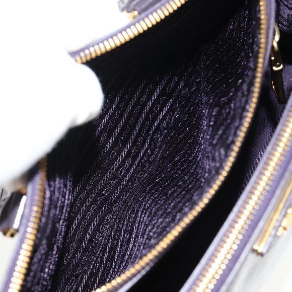 PRADA Galleria Hand Bag Safiano leather 2way Purple Gold BN2316 Auth yk19618V
