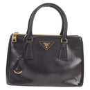 PRADA Galleria Hand Bag Safiano leather 2way Purple Gold BN2316 Auth yk19618V-13