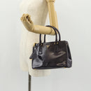 PRADA Galleria Hand Bag Safiano leather 2way Purple Gold BN2316 Auth yk19618V-26