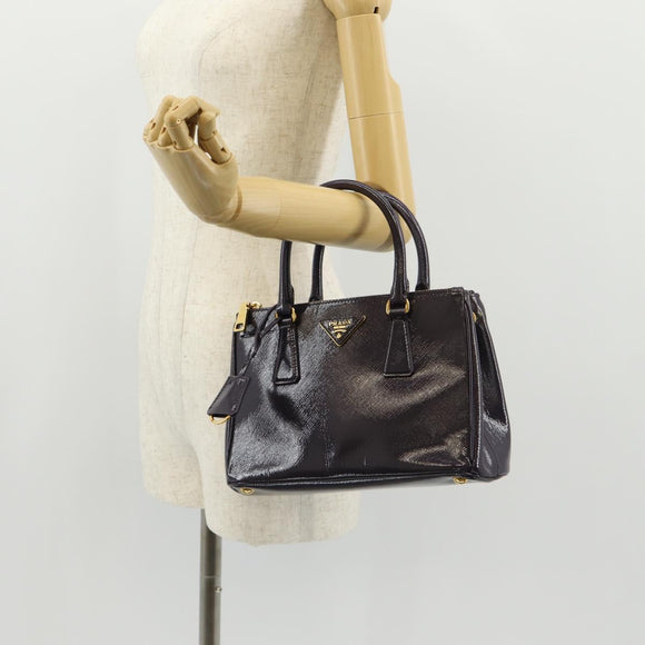 PRADA Galleria Hand Bag Safiano leather 2way Purple Gold BN2316 Auth yk19618V