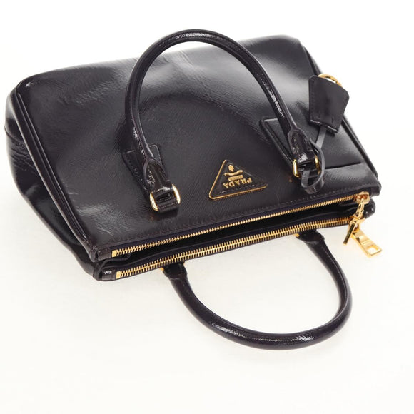 PRADA Galleria Hand Bag Safiano leather 2way Purple Gold BN2316 Auth yk19618V