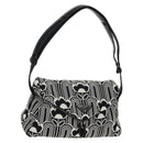 PRADA Signeau Shoulder Bag Canvas Black Silver 1BC165 Auth yk19619M-1