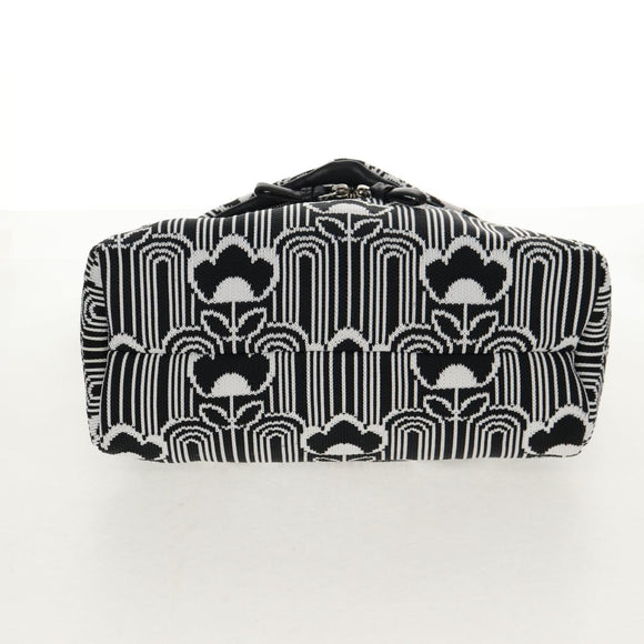 PRADA Signeau Shoulder Bag Canvas Black Silver 1BC165 Auth yk19619M