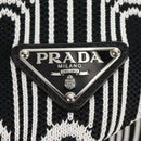 PRADA Signeau Shoulder Bag Canvas Black Silver 1BC165 Auth yk19619M-15