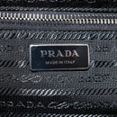 PRADA Signeau Shoulder Bag Canvas Black Silver 1BC165 Auth yk19619M-19