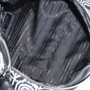 PRADA Signeau Shoulder Bag Canvas Black Silver 1BC165 Auth yk19619M-20