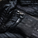 PRADA Signeau Shoulder Bag Canvas Black Silver 1BC165 Auth yk19619M-23