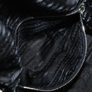 PRADA Signeau Shoulder Bag Canvas Black Silver 1BC165 Auth yk19619M-24