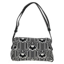 PRADA Signeau Shoulder Bag Canvas Black Silver 1BC165 Auth yk19619M-3