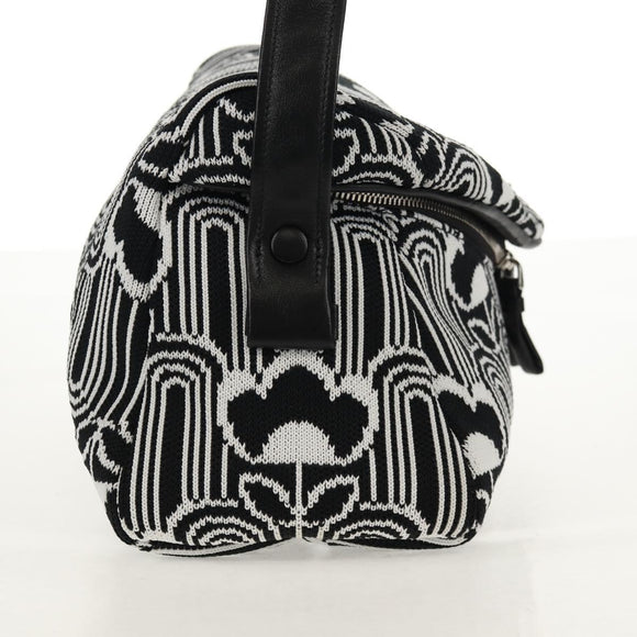 PRADA Signeau Shoulder Bag Canvas Black Silver 1BC165 Auth yk19619M