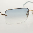 GUCCI Sunglasses metal Blue Auth yk19621V-5