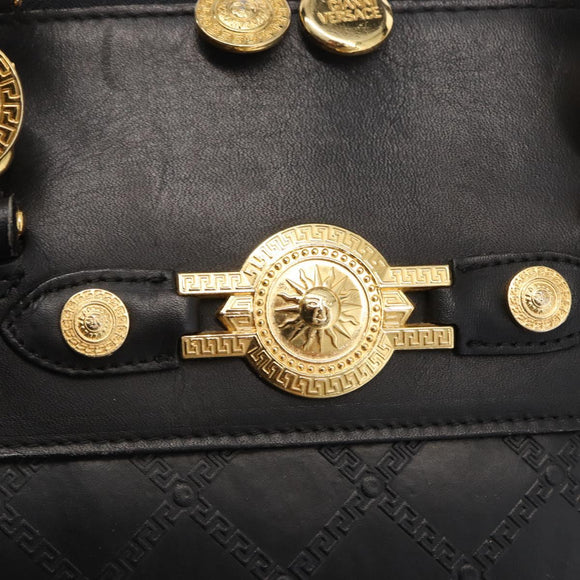 VERSACE Handtasche Leder Gelb Schwarz Auth yk19622