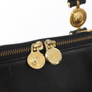 VERSACE Hand Bag Leather Yellow Black Auth yk19622-15