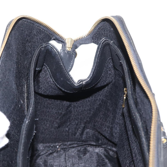 VERSACE Handtasche Leder Gelb Schwarz Auth yk19622