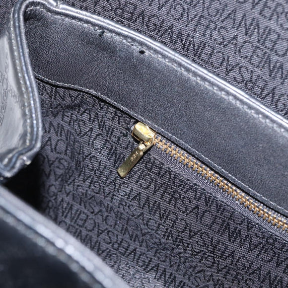 VERSACE Handtasche Leder Gelb Schwarz Auth yk19622