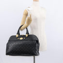 VERSACE Hand Bag Leather Yellow Black Auth yk19622-23