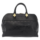 VERSACE Hand Bag Leather Yellow Black Auth yk19622-3