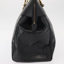 VERSACE Hand Bag Leather Yellow Black Auth yk19622-4