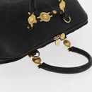 VERSACE Hand Bag Leather Yellow Black Auth yk19622-6