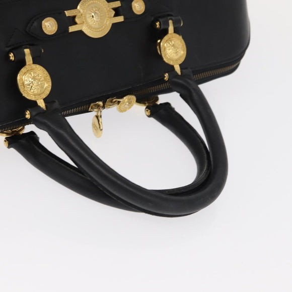 VERSACE Handtasche Leder Gelb Schwarz Auth yk19622