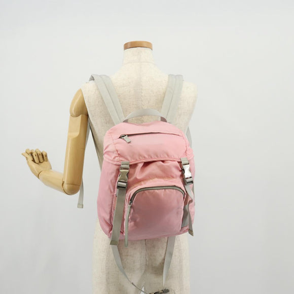 PRADA Backpack Nylon Pink Silver Auth yk19623V
