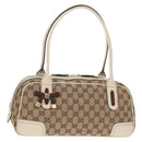 GUCCI Pretty GG Canvas Web Sherry Line Hand Bag Beige Gold 161720 Auth yk19624V-1